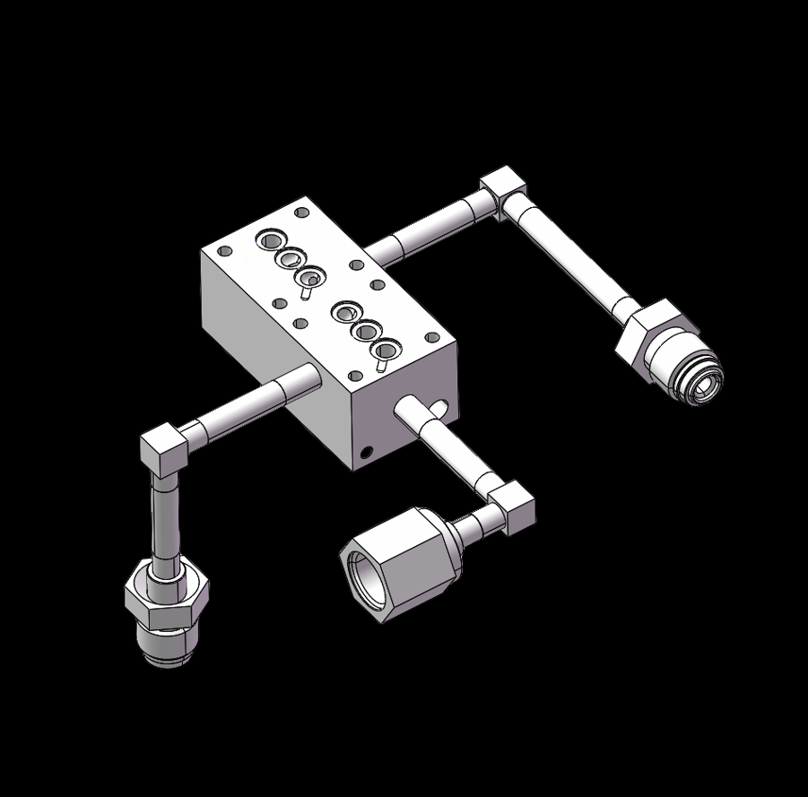 Maniflod block&Gas Lines